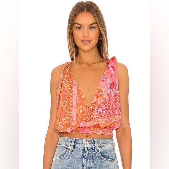 NWOT Free People Tied To You Tank in Lemonade Combo Sz S - Picture 1 of 12